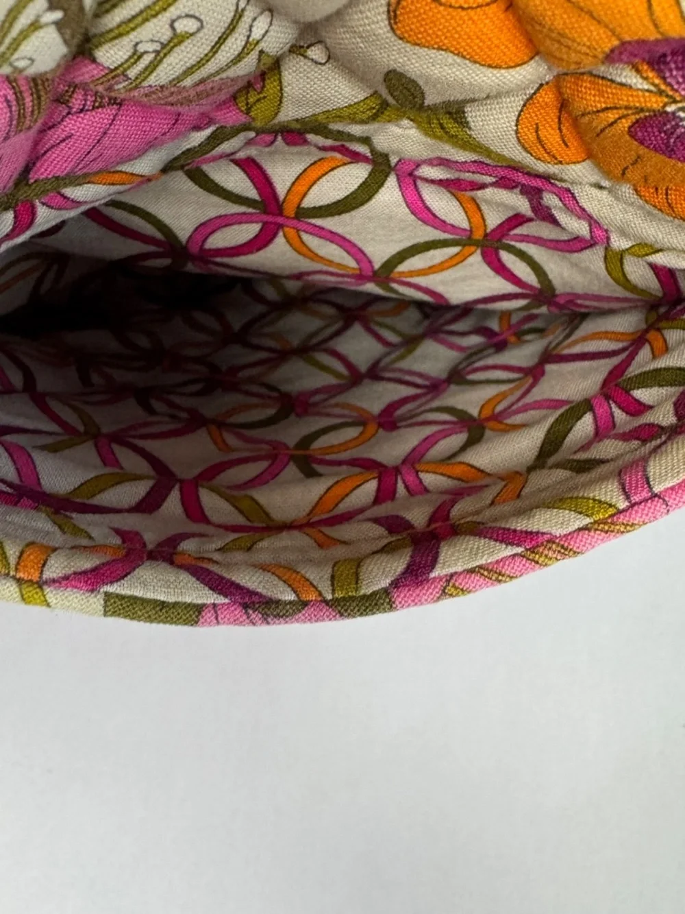 Vera Bradley Tea Garden Crossbody Hipster Purse Pink Orange Gray Floral